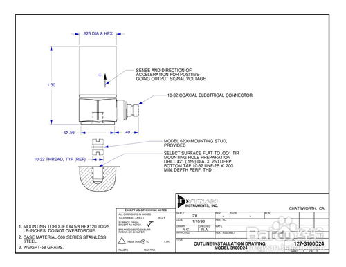 美国 Dytran 3100D24 通用型加速度传感器产品说明书